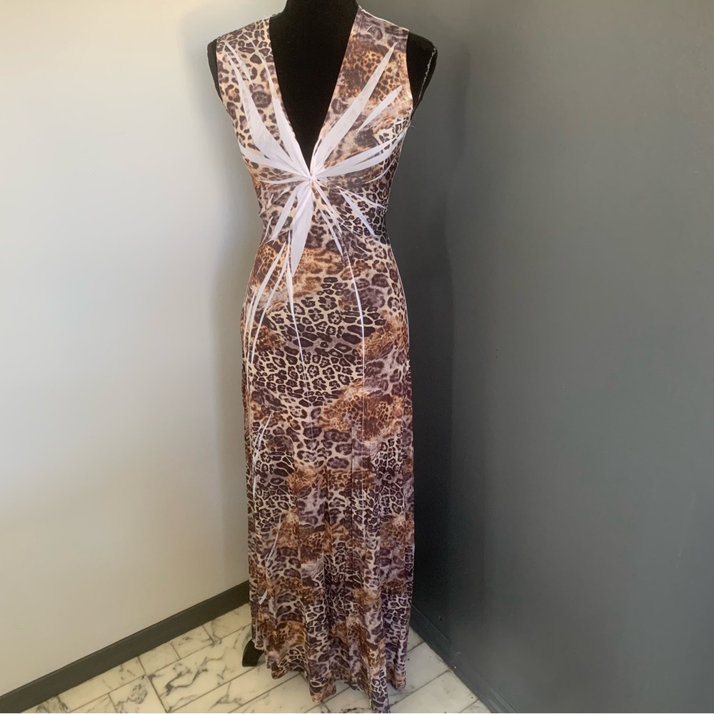 Elegant Animal Print Maxi Dress